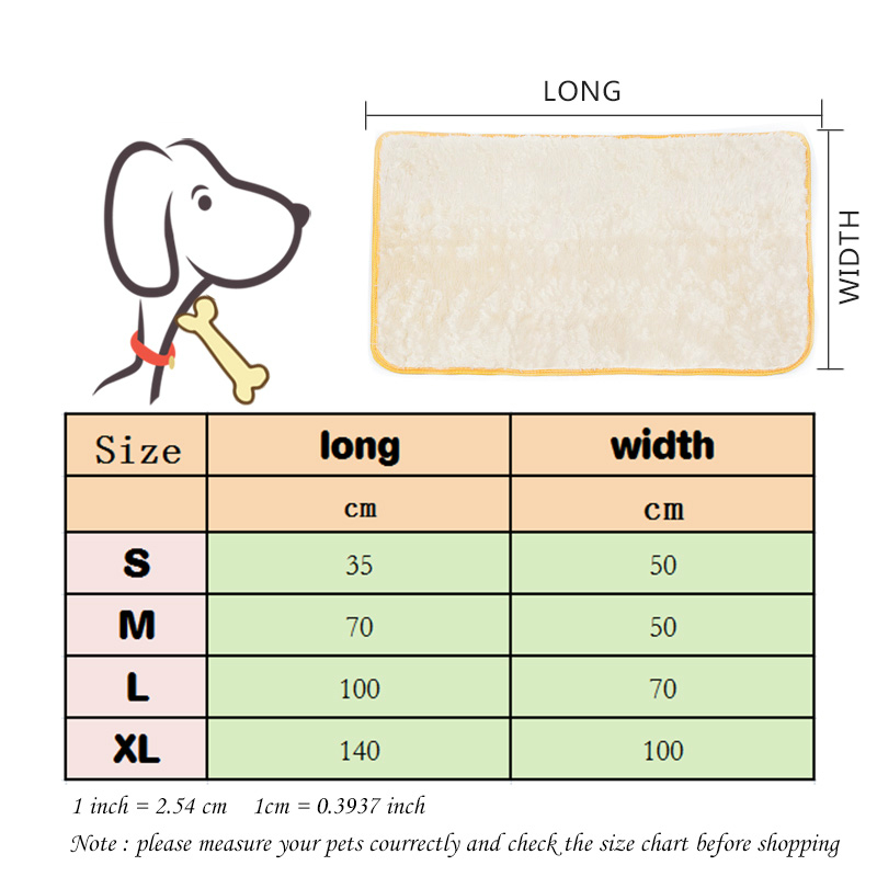 Pet Bed Size Chart